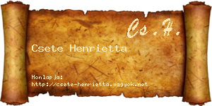 Csete Henrietta névjegykártya