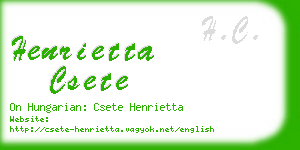 henrietta csete business card